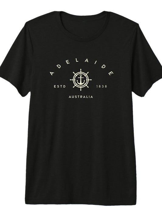 Adelaide Australia - Adelaide AUS Anchor Premium Tri-Blend T-Shirt Anchor 180gsm Cotton Round Neck Short Sleeve Men Casual T-Shirt